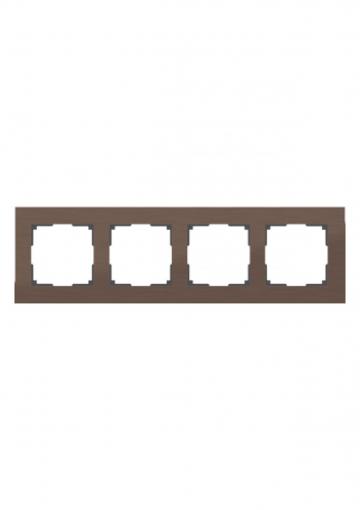 WL11-Frame-04 / Рамка на 4 поста (коричневый алюминий)
