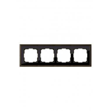 WL17-Frame-04/ Рамка на 4 поста (бронза/черный)