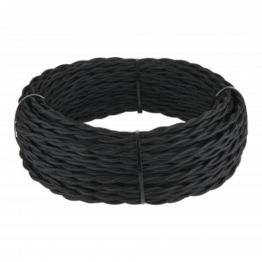 W6452308/ Ретро кабель витой 2х25 (черный) 20 м